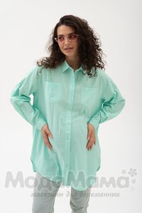 кк4079-Рубашка ОВЕРСАЙЗ, Мята