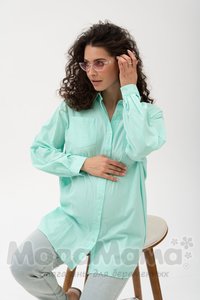 кк4079-Рубашка ОВЕРСАЙЗ, Мята