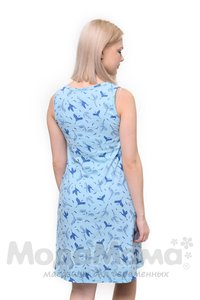 мм203-411601-Сорочка для беременных и кормящих, Голуб/журавли