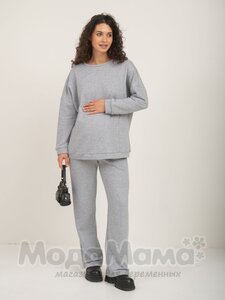 мм824-202106-Брюки (трёхнитка), Серый меланж