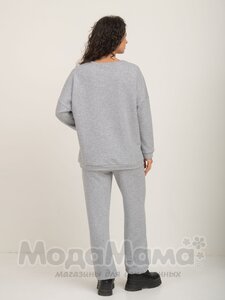 мм824-202106-Брюки (трёхнитка), Серый меланж