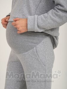 мм824-202106-Брюки (трёхнитка), Серый меланж