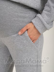 мм824-202106-Брюки (трёхнитка), Серый меланж