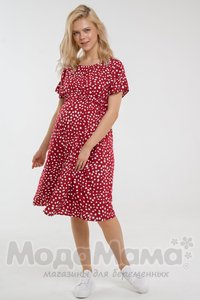 мм529-101271-Платье, Красн/горох