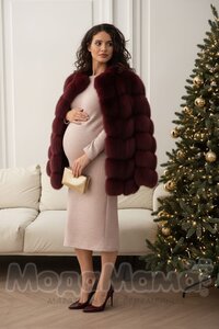 мм103/1-101113-Платье для беременных, Пудра/металлик