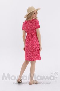 мм542-101254-Платье для беременных и кормящих, Красн/пятнышки