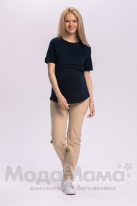 мм111-011202-Футболка для беременных и кормящих, Т.синий