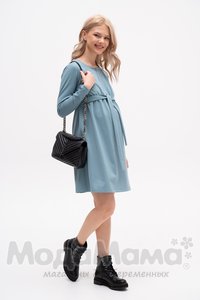 Платье для беременных и кормящих, Серо-голубой