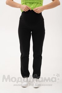 мм807-202109-Брюки спорт. (двухнитка), Черный