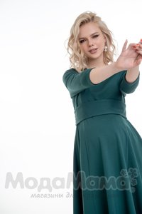 мм503-100122-Платье для беременных и кормящих, Т.зеленый