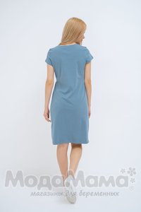 мм505-101202-Платье для беременных и кормящих, Серо-голубой