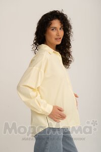 кк1030-Рубашка ОВЕРСАЙЗ, Сливочное масло