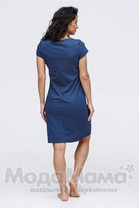 мм505-454101-Платье домашнее, Т.синий/горох