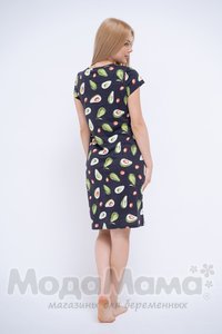 мм505-454101-Платье домашнее, Т.синий/авокадо