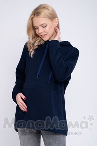 мм604-513525-Джемпер для беременных и кормящих/мех, Т.синий