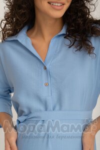 мм541-101877-Платье-рубашка для беременных, Голубой