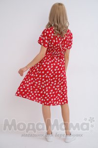 мм529-101251-Платье для беременных и кормящих, Красные цветы