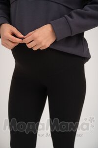 мм821-222116-Легинсы в рубчик утепленные (байка), Черный