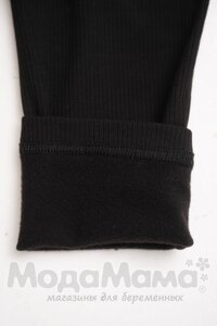 мм821-222116-Легинсы в рубчик утепленные (байка), Черный