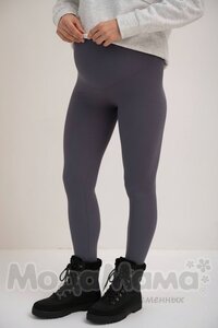 мм821-222116-Легинсы в рубчик утепленные (байка), Графит