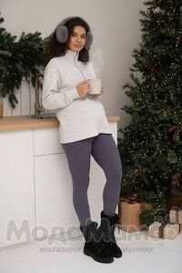 мм821-222116-Легинсы в рубчик утепленные (байка), Графит