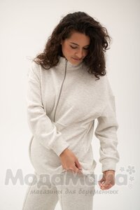 мм918-852117-Костюм для беременных утепл(еврофлис), Св.серый/меланж