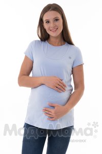 мм104-011202-Футболка для беременных и кормящих, Голубой