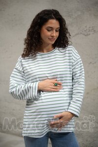 мм116-636109-Джемпер для беременных, Полынь/полоска