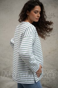 мм116-636109-Джемпер для беременных, Полынь/полоска