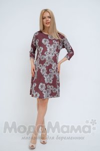 мм531-106270-Платье для беременных, Бордов/принт