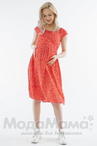 мм522-101551-Платье для беременных и кормящих, Красн/принт