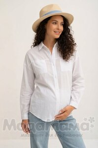 кк406-Рубашка ОВЕРСАЙЗ, Бел/полоска