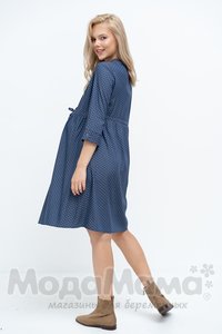 мм535-101359-Платье для беременных и кормящих, Т.синий/горох