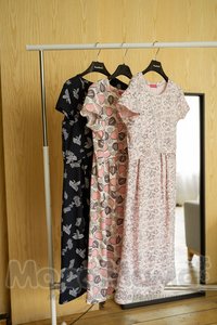 мм505-101201-Платье для беременных и кормящих, Розовые звезды