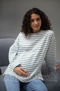мм116-636109-Джемпер для беременных, Полынь/полоска