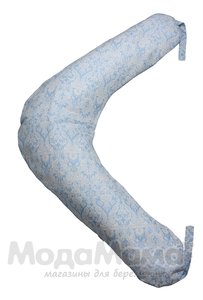 мм-302-Подушка для беременных холл. (Голубой ажур), Голуб/ажур