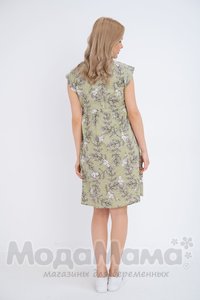 мм535-101654-Платье для беременных и кормящих, Зеленый/цветы