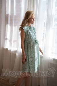мм535-101651-Платье для беременных и кормящих, Мята/принт