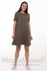 мм507-101262-Платье для беременных и кормящих, Оливковый