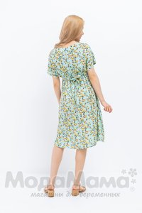 мм529-101251-Платье для беременных и кормящих, Мята/цветы