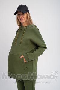 мм604-513510-Джемпер для беременных и кормящих, Св.хаки