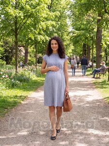 Платье для беременных и кормящих, Голубой/горох