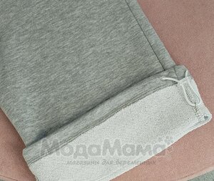 мм824-202106-Брюки (трёхнитка), Серый меланж
