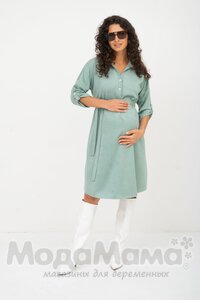 мм541-101878-Платье-рубашка для беременных, Шалфей